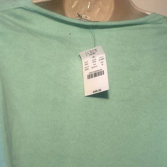 j crew teal/mint green v neck line sweater nwt long sleeve size m - Picture 4 of 13